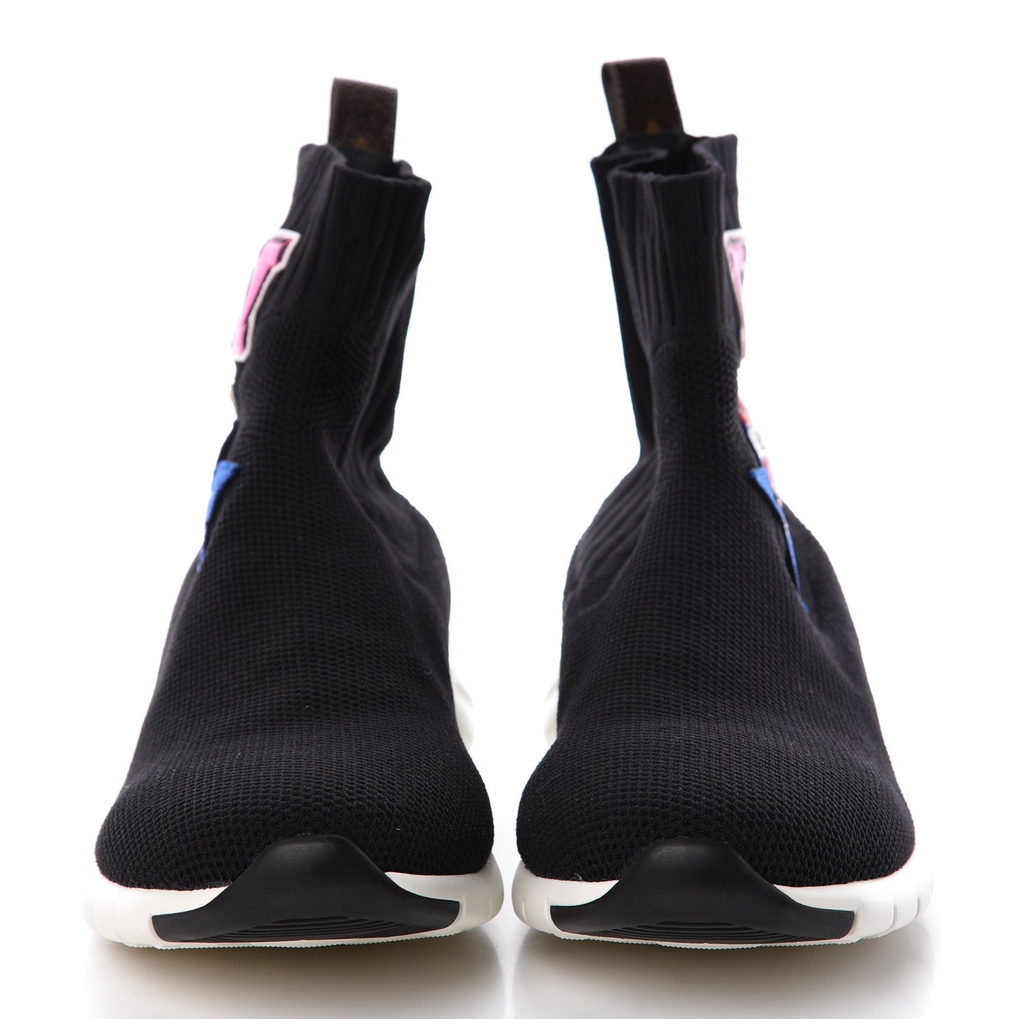 Stretch Fabric LV Black Heart Sock Sneaker 40 Black