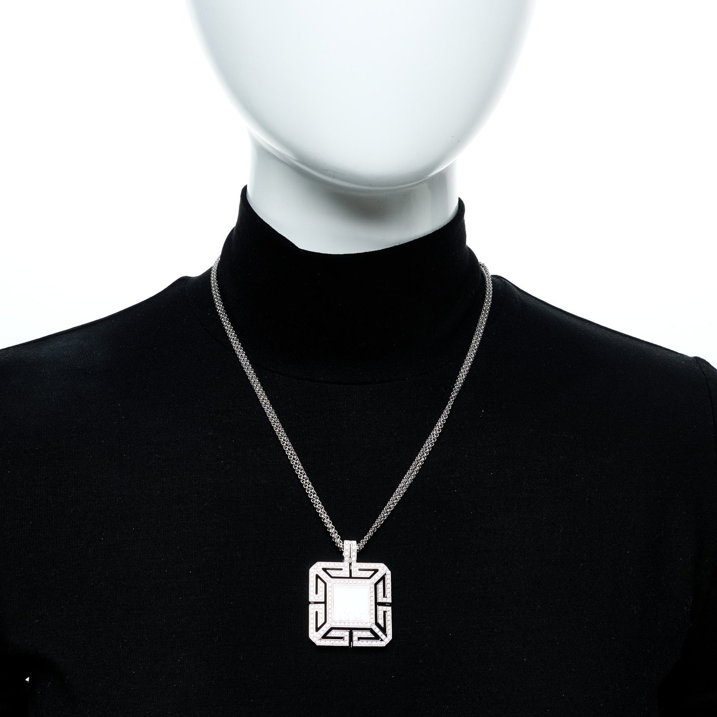 18K White Gold Diamond Happy Spirit Pendant Necklace