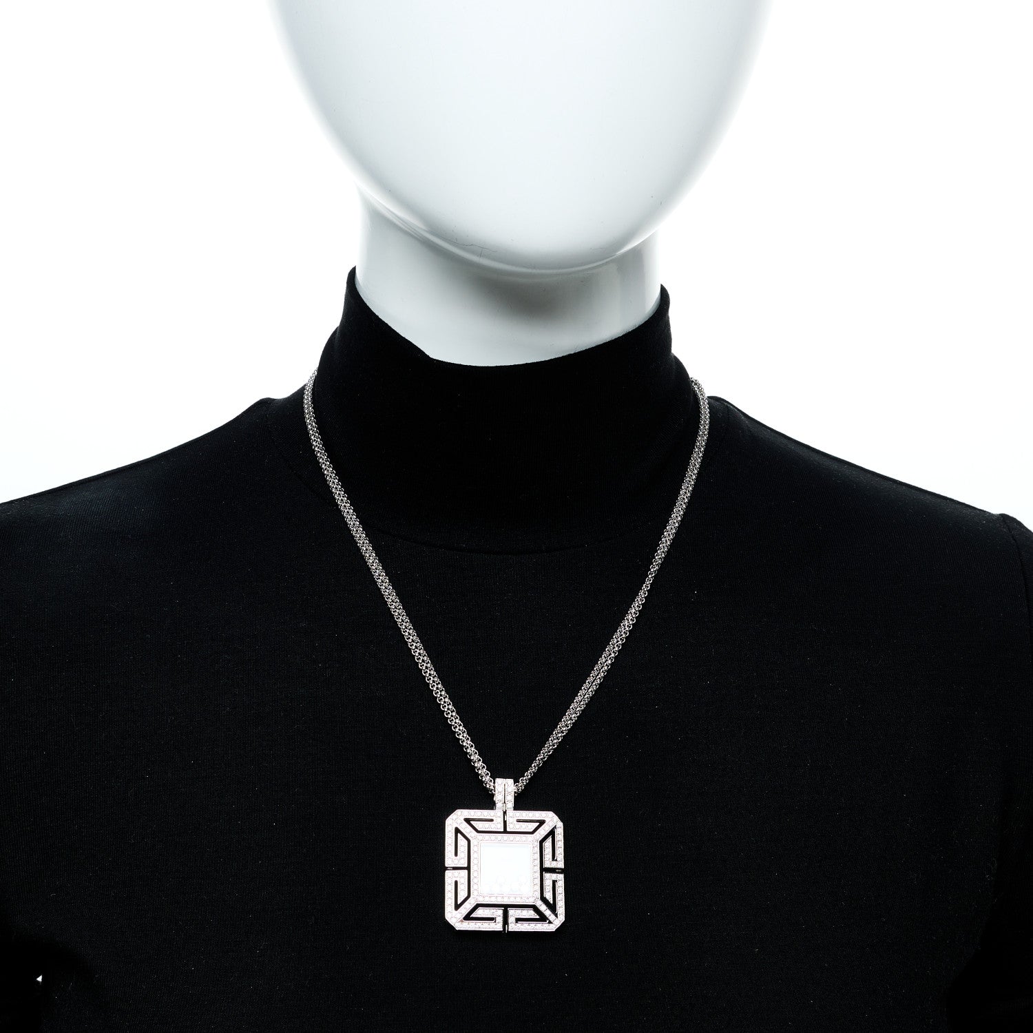 Chopard 18K White Gold Diamond Happy Spirit Pendant Necklace 2 of 5