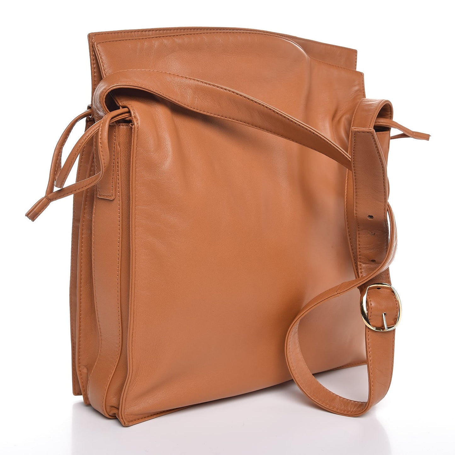 Nappa Drawstring Shoulder Bag Brown