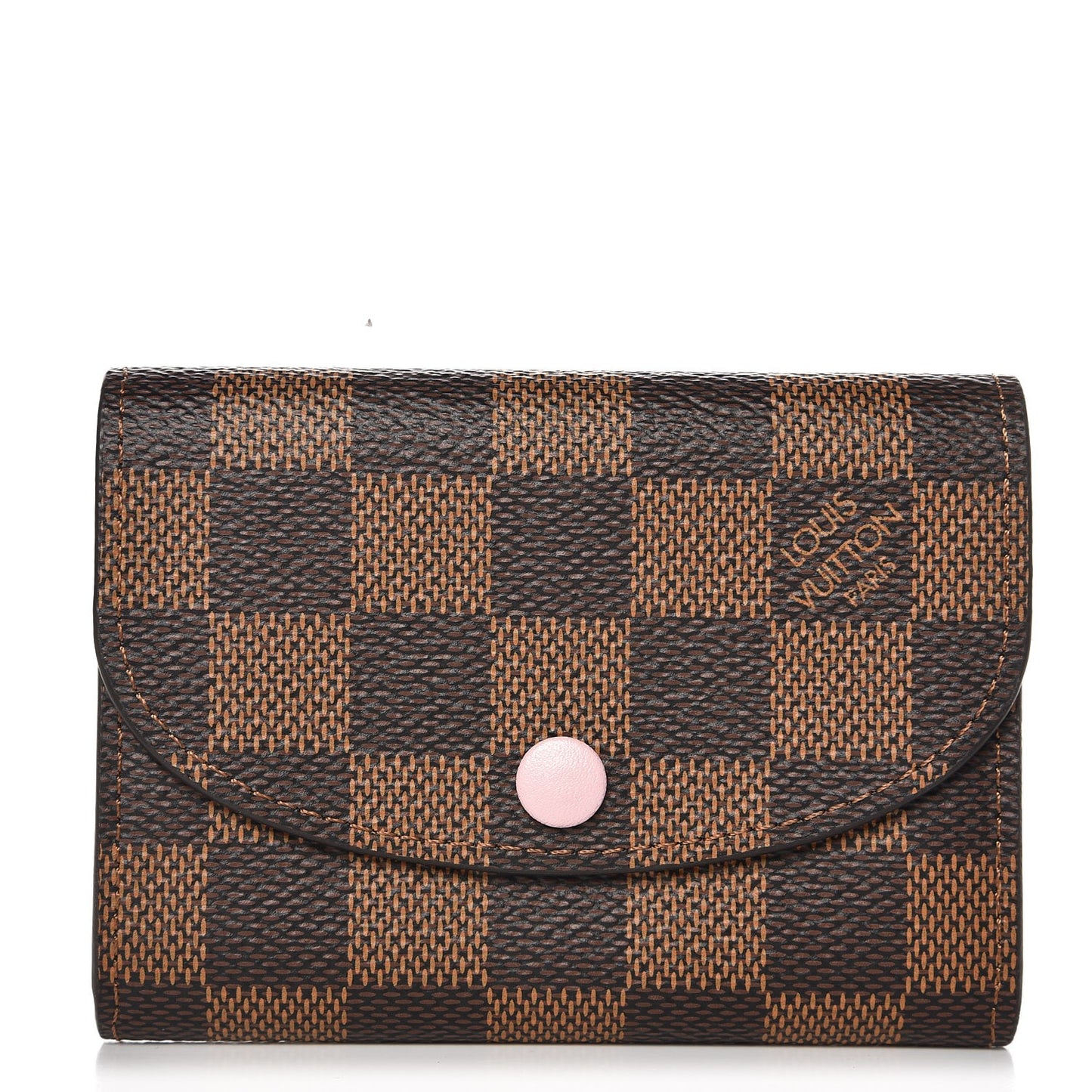 Damier Ebene Rosalie Coin Purse Rose Ballerine