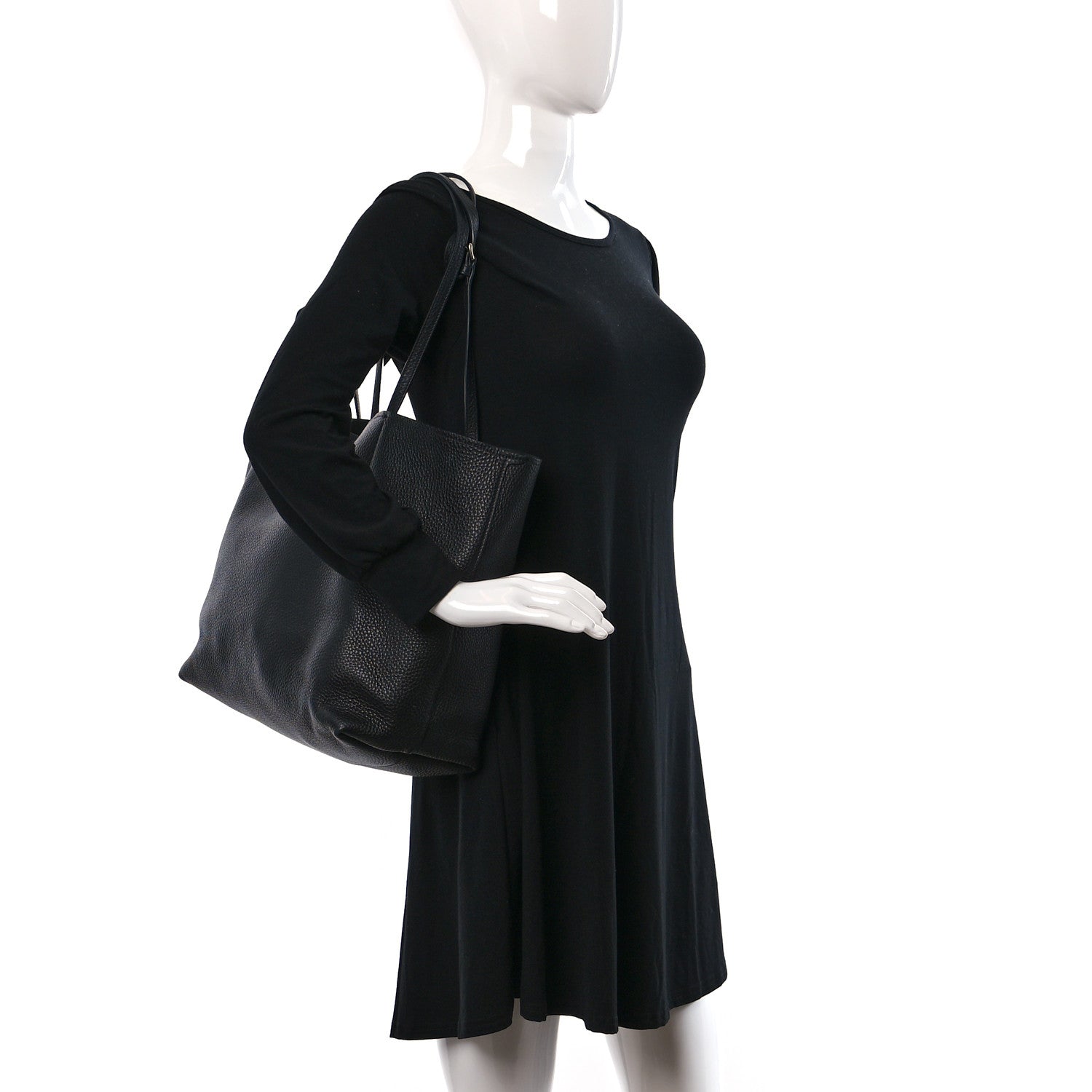 Prada Vitello Daino Small Concept Shopper Tote Black Astrale 2 of 12