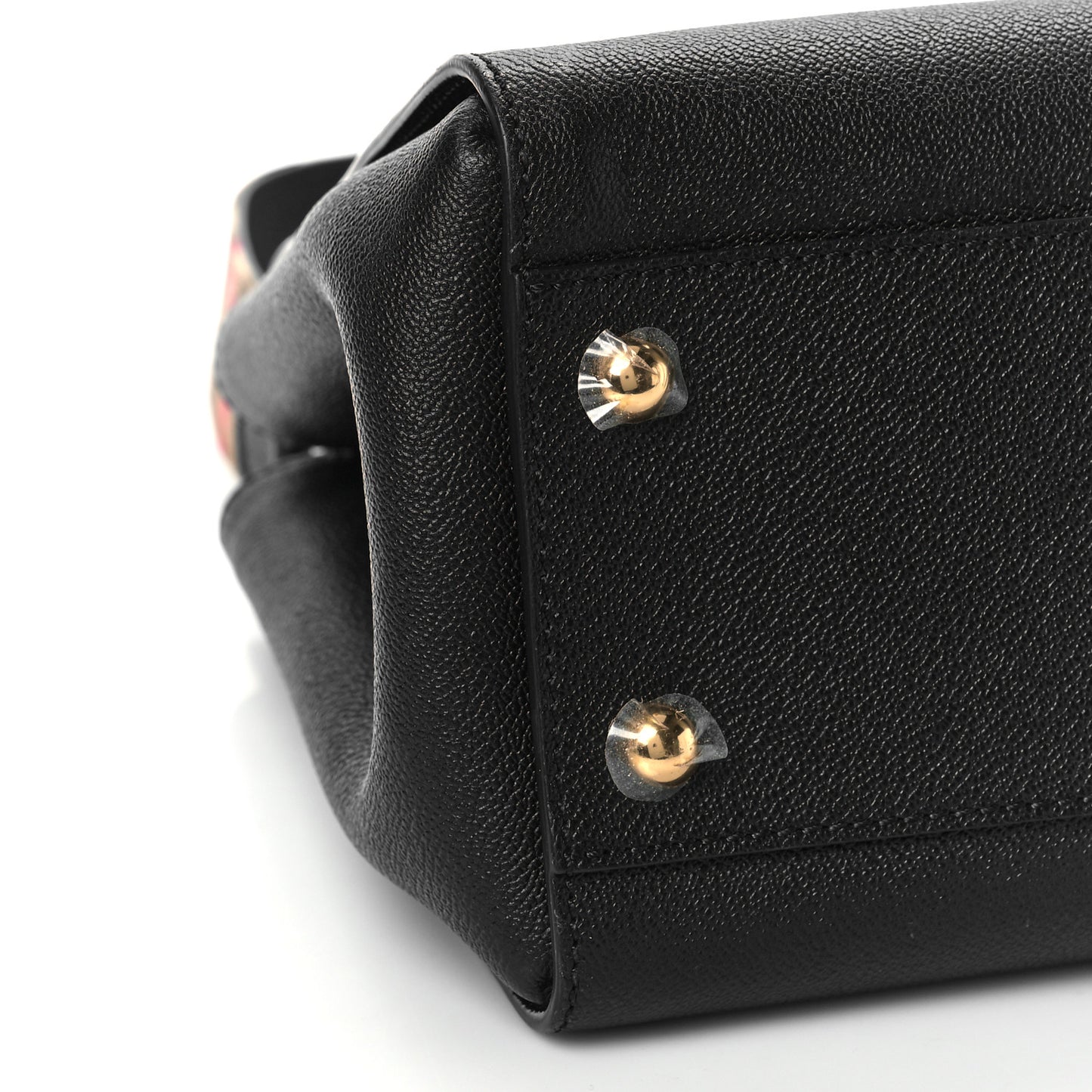 Soft Grain Calfskin Medium Buckle Tote Black