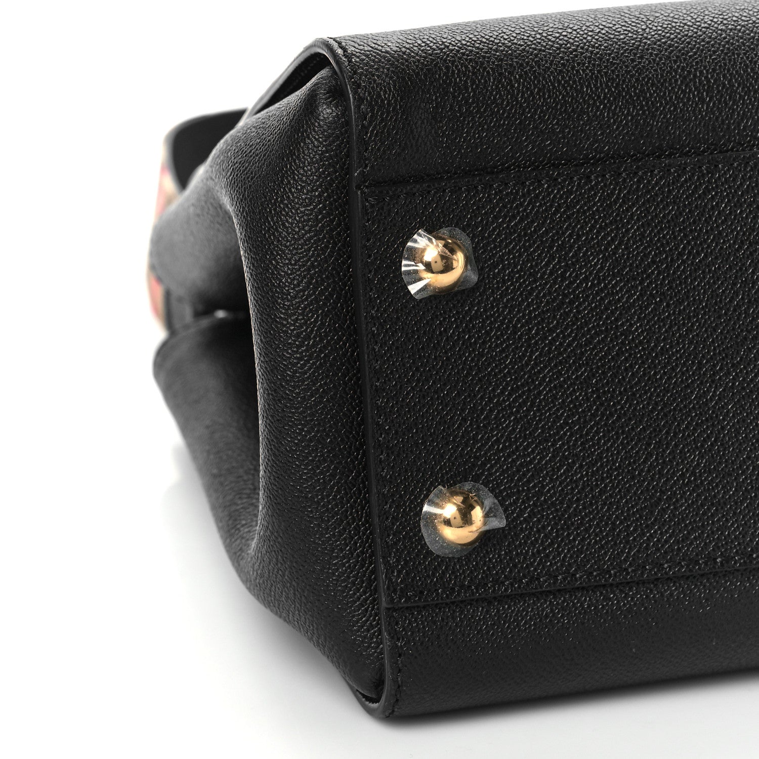 Burberry Soft Grain Calfskin Medium Buckle Tote Black 6 of 8