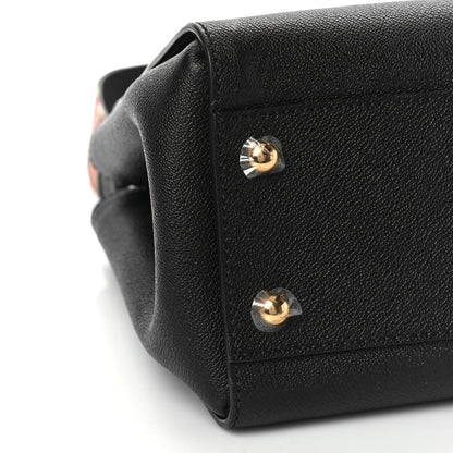 Burberry Soft Grain Calfskin Medium Buckle Tote Black 6 of 8