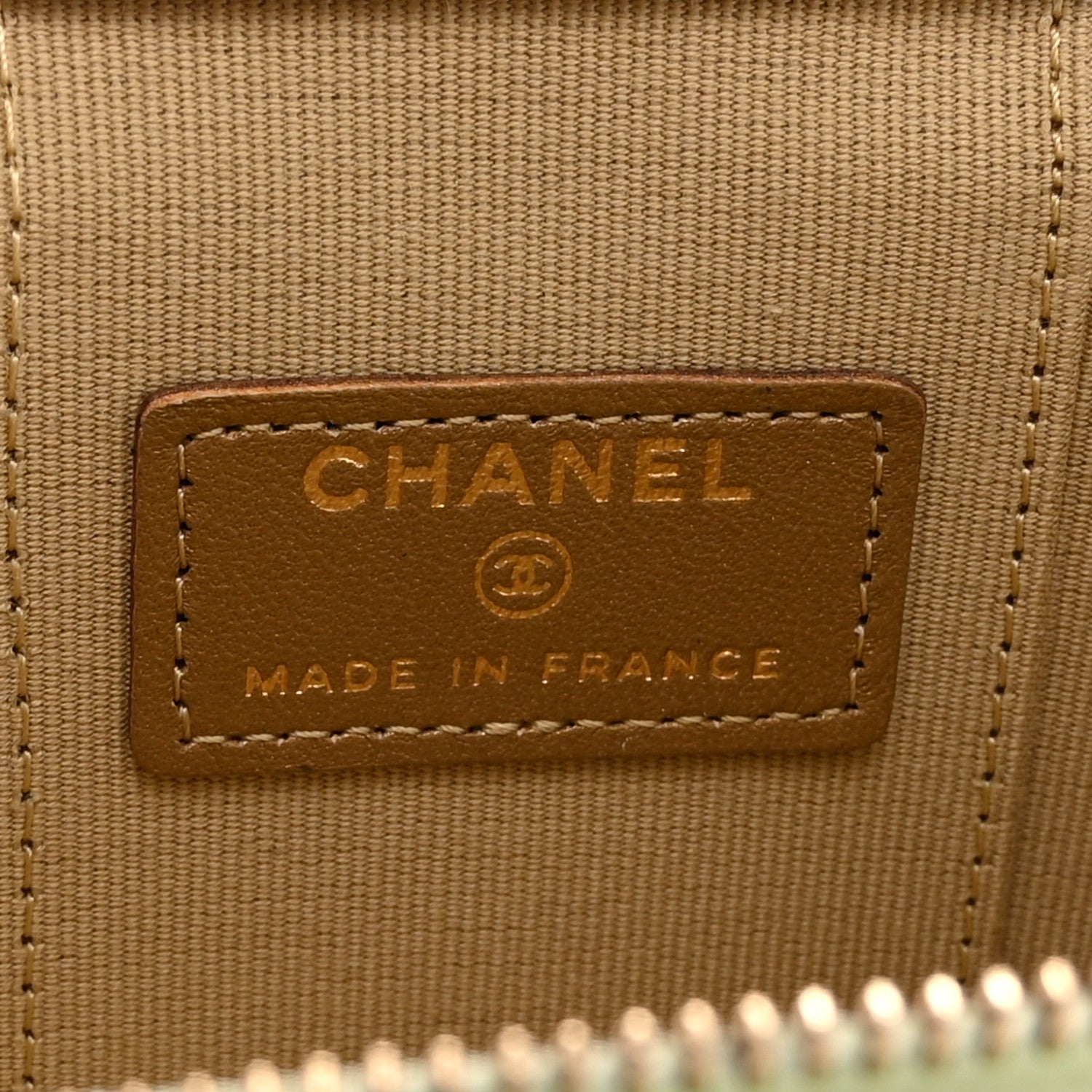 Chanel Lambskin Quilted Pearl Crush Mini Vanity Case With Chain Light Green 6 of 10