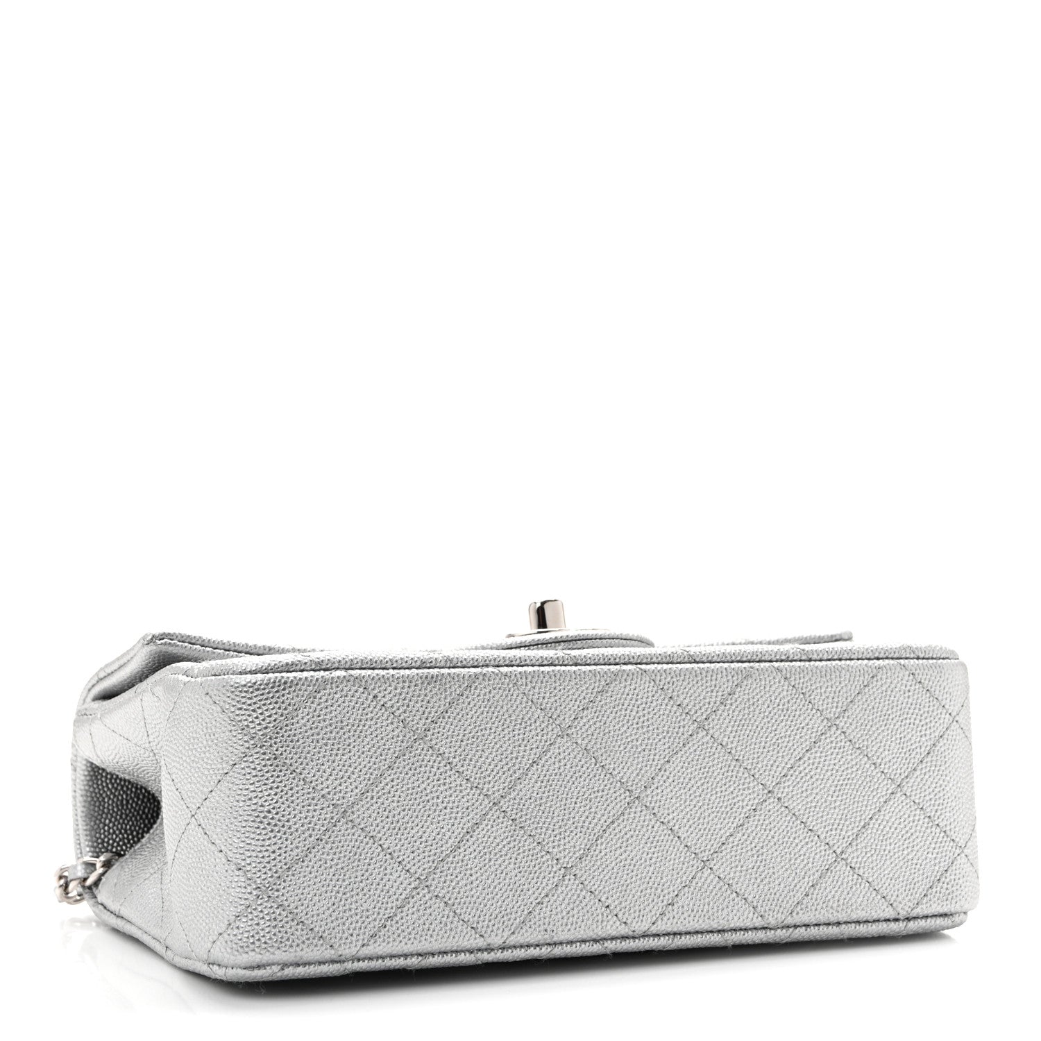 Chanel Metallic Caviar Quilted Mini Top Handle Rectangular Flap Silver 4 of 11