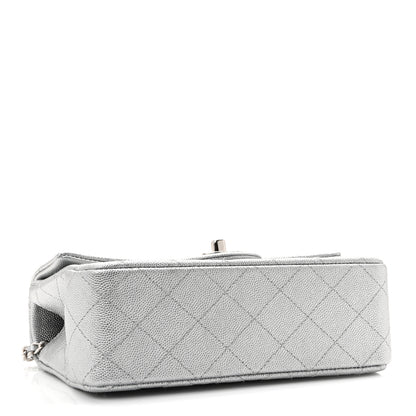 Chanel Metallic Caviar Quilted Mini Top Handle Rectangular Flap Silver 4 of 11