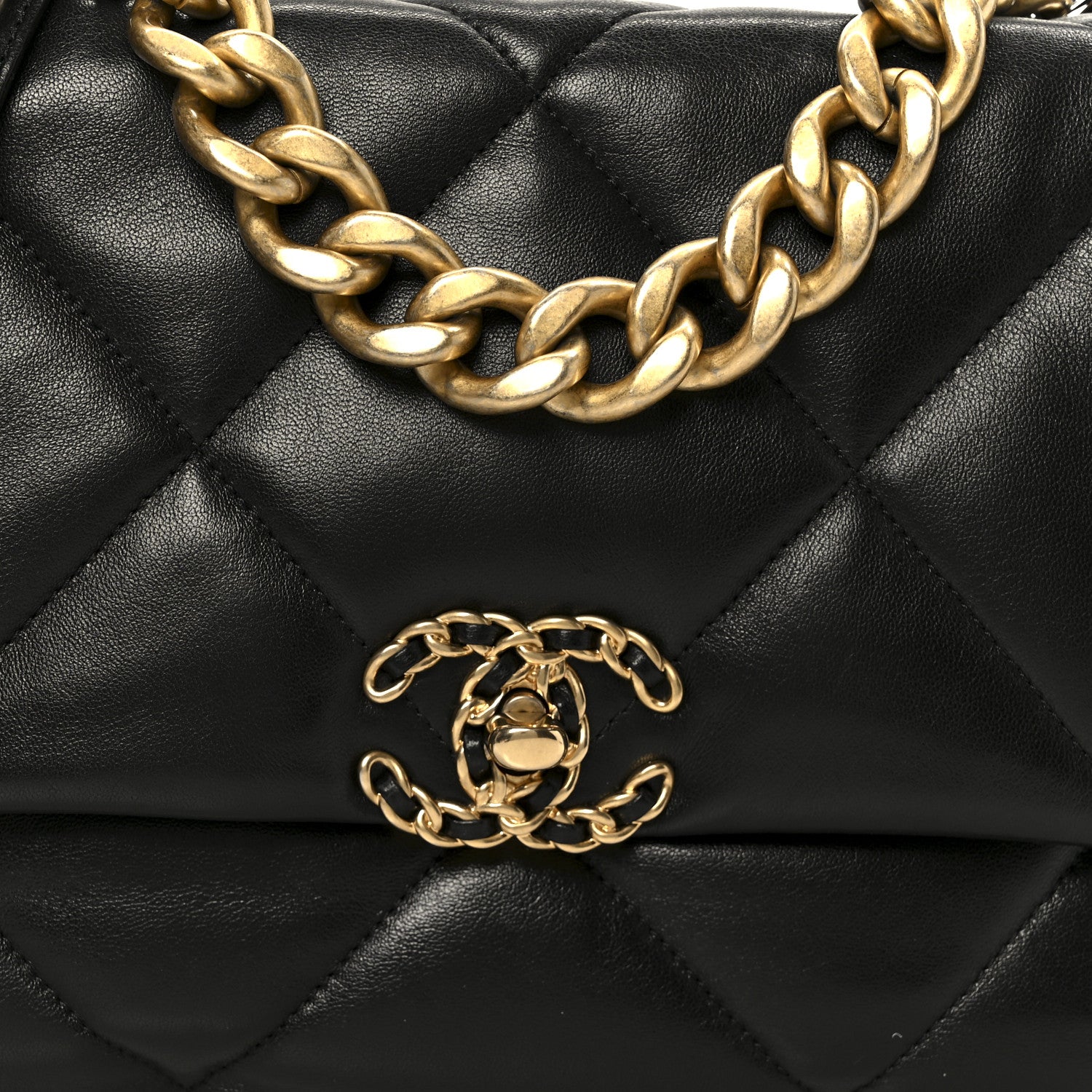 Chanel Lambskin Quilted Large Chanel 19 Flap Black 8 of 11