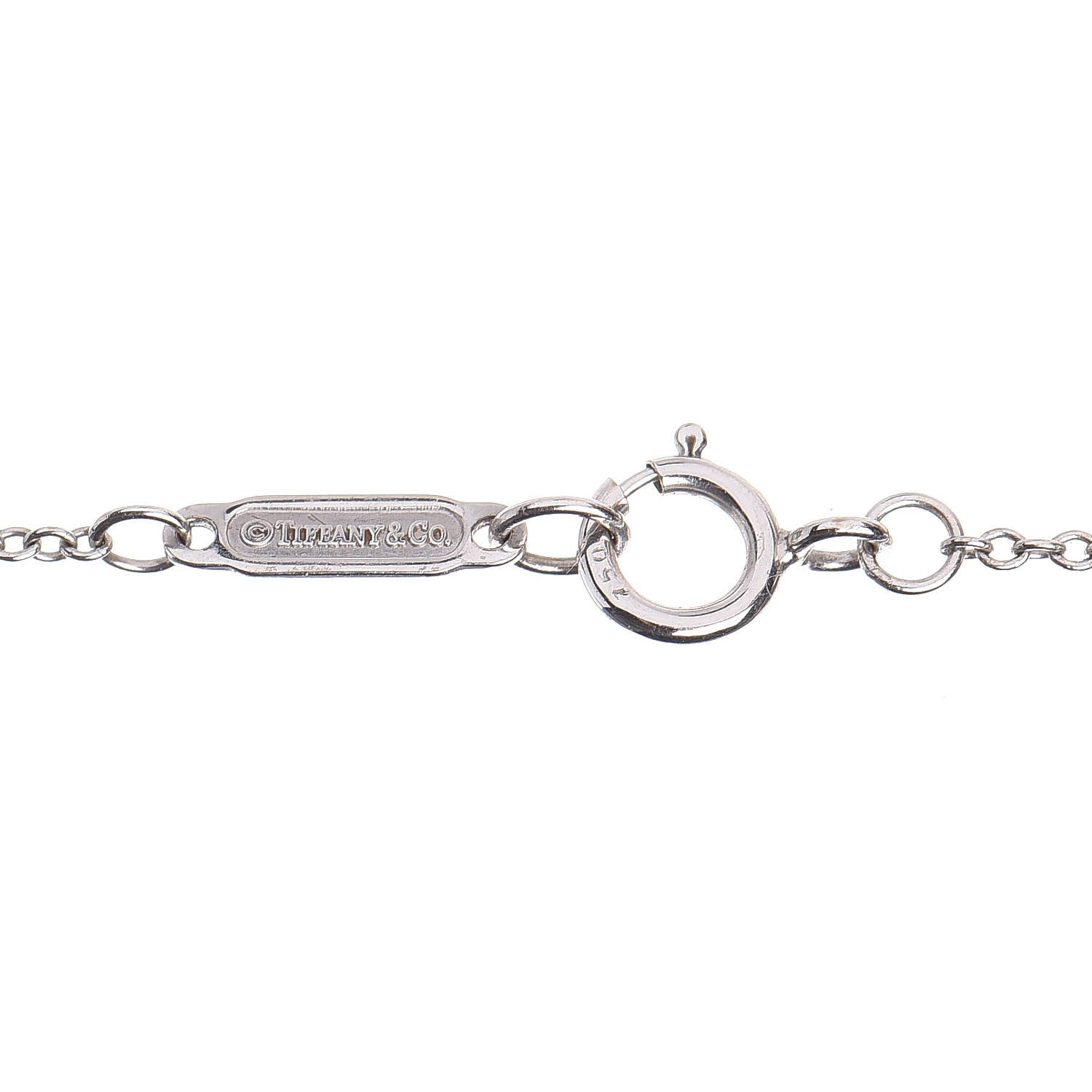 Tiffany 18K White Gold Diamond Atlas Square Pendant Necklace 6 of 7