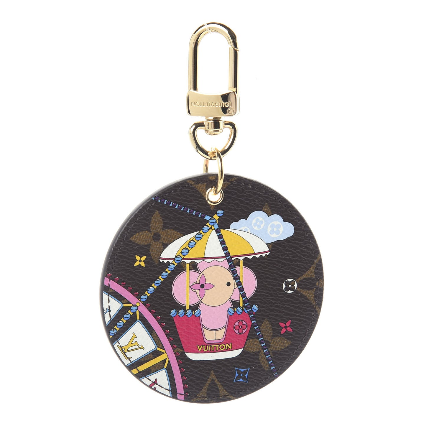 Monogram 2020 Christmas Animation Big Wheel Bag Charm Key Ring Rose Ballerine