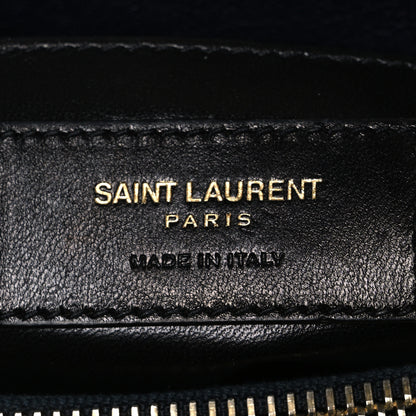 Saint Laurent Sheepskin Matelasse Chevron Monogram Medium College Bag Deep Marine 5 of 10