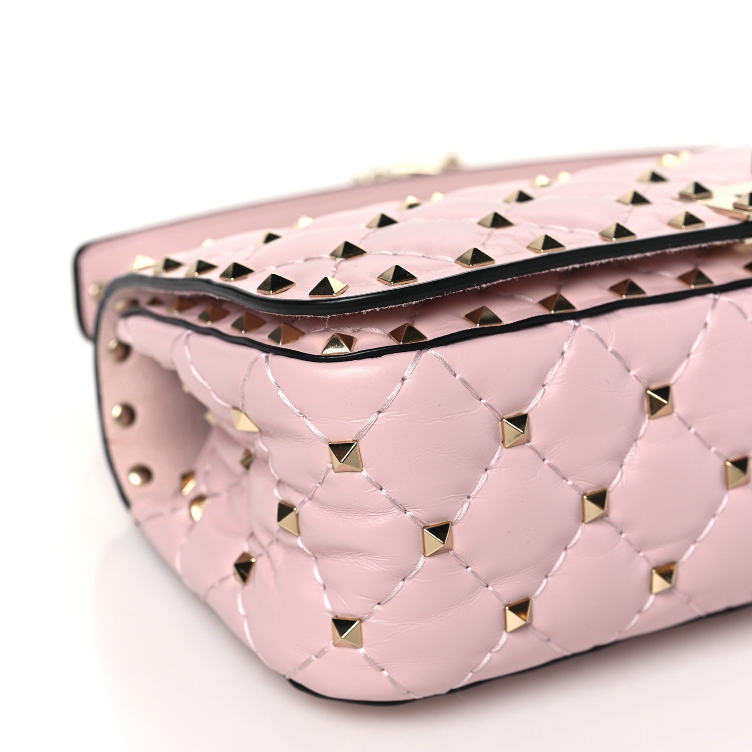 Valentino Garavani Calfskin Rockstud Spike Convertible Shoulder Bag Light Pink 8 of 9