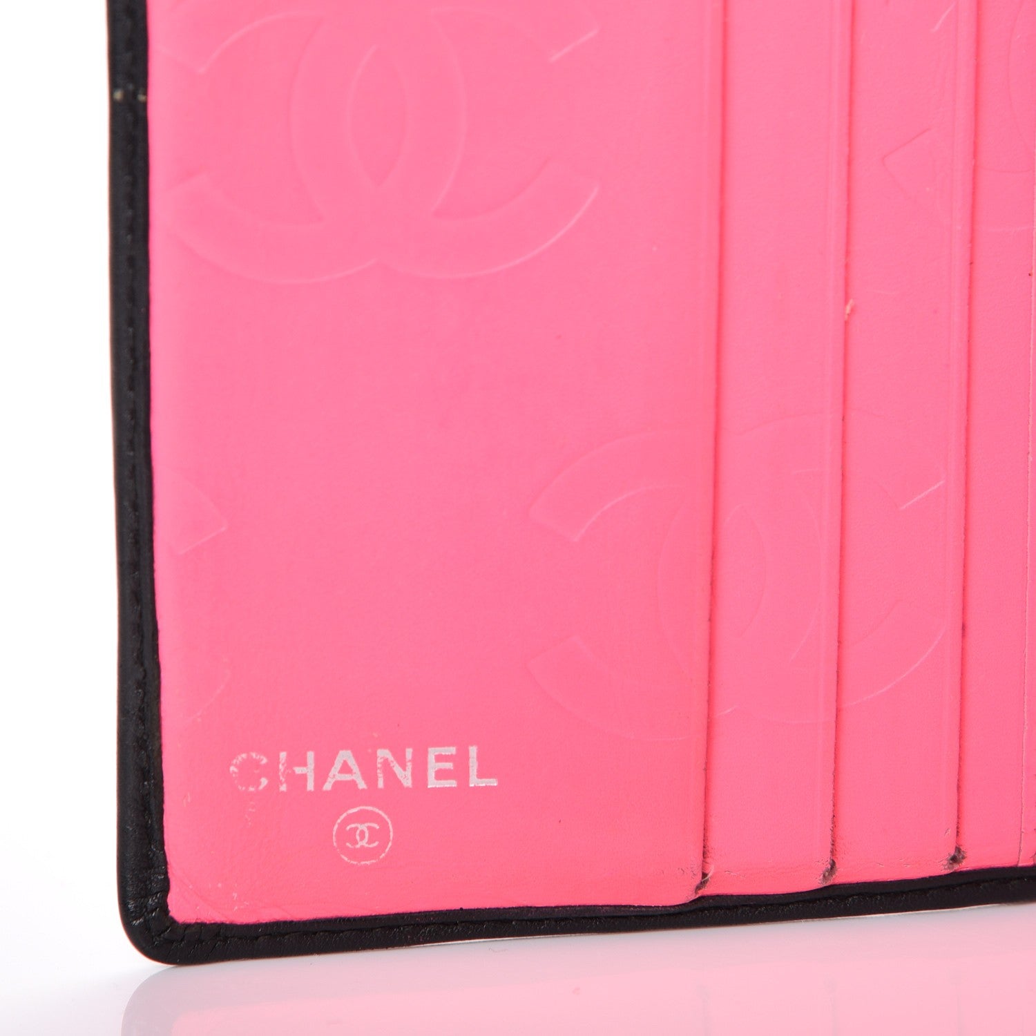 Chanel Calfskin Quilted Cambon Bi-fold Wallet Black White 6 of 8