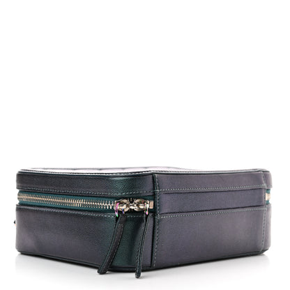 Chanel Iridescent Caviar Quilted Medium CC Filigree Vanity Case Dark Turquoise 4 of 13