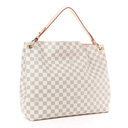 Louis Vuitton Damier Azur Graceful MM Rose Ballerine 3 of 15