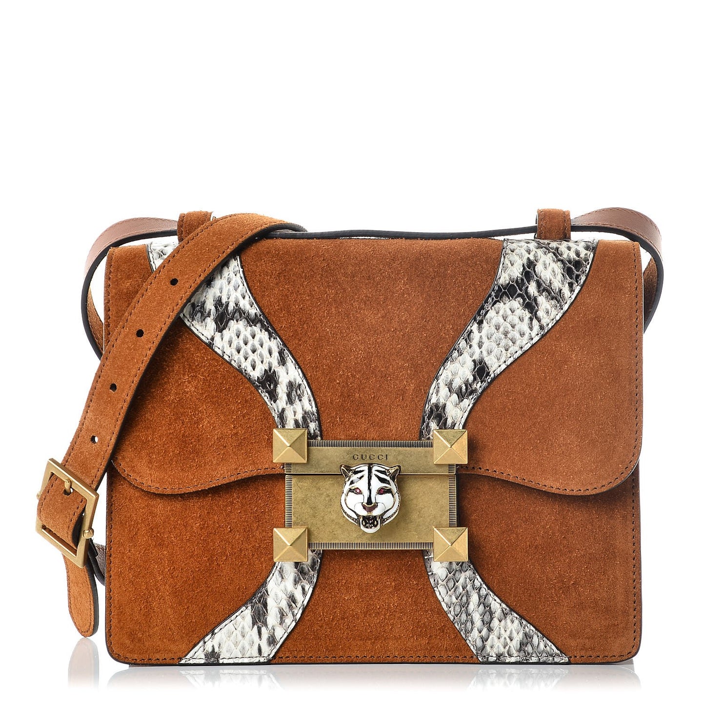 Python Suede Osiride Shoulder Bag Bright Cuir