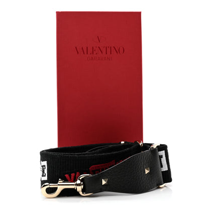 Valentino Garavani X JAMIE REID Canvas Embroidered Rockstud Guitar Strap Black 7 of 7
