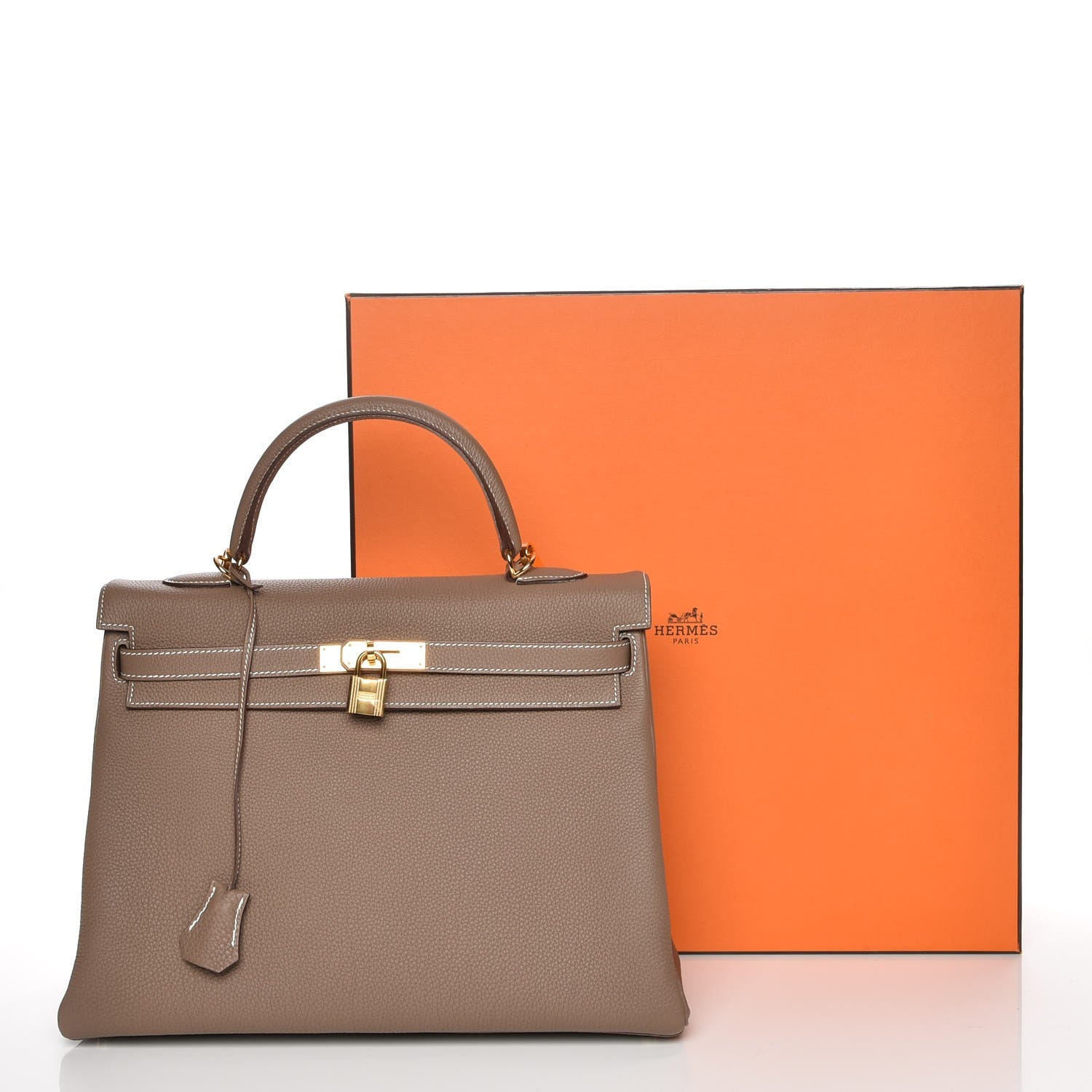 Hermes Togo Kelly Retourne 35 Etoupe 34 of 34