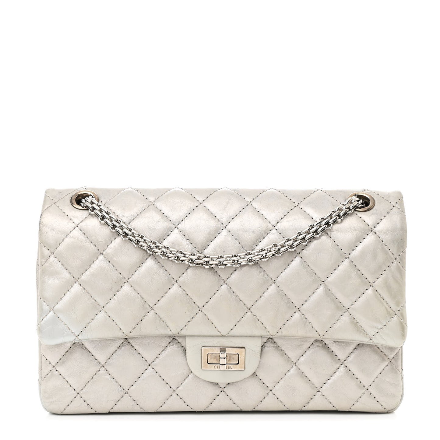Metallic Lambskin Quilted 2.55 Reissue 226 Flap Silver