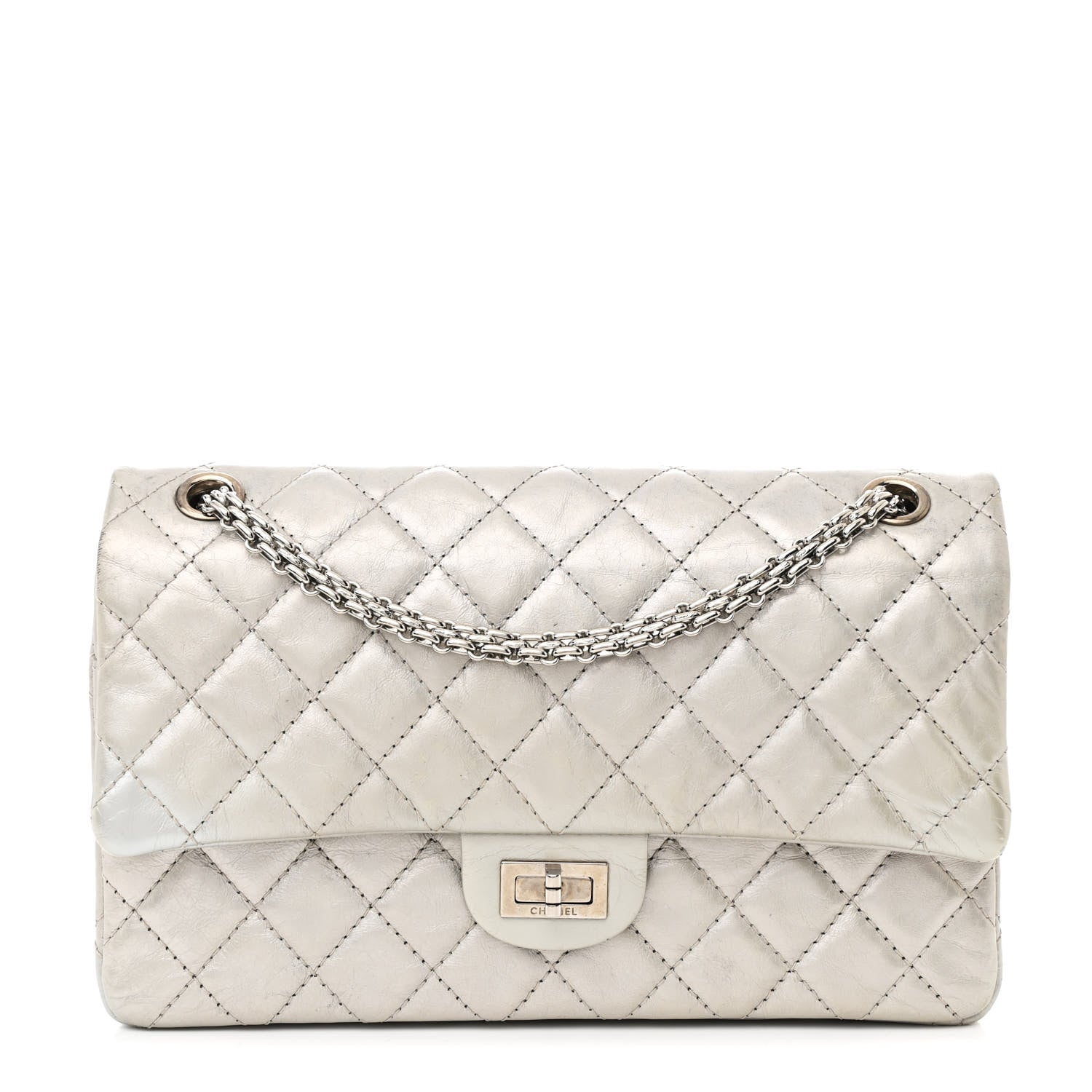 Chanel Metallic Lambskin Quilted 2.55 Reissue 226 Flap Silver 1 of 14