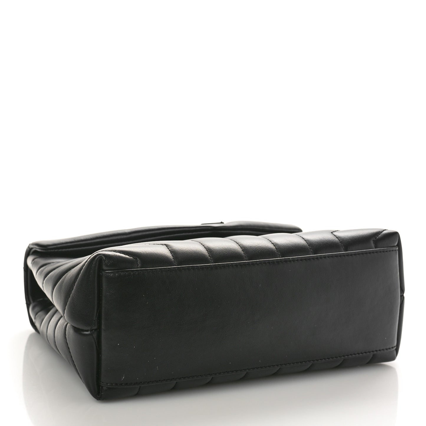 Calfskin Y Quilted Monogram Monochrome Small Loulou Chain Satchel Black