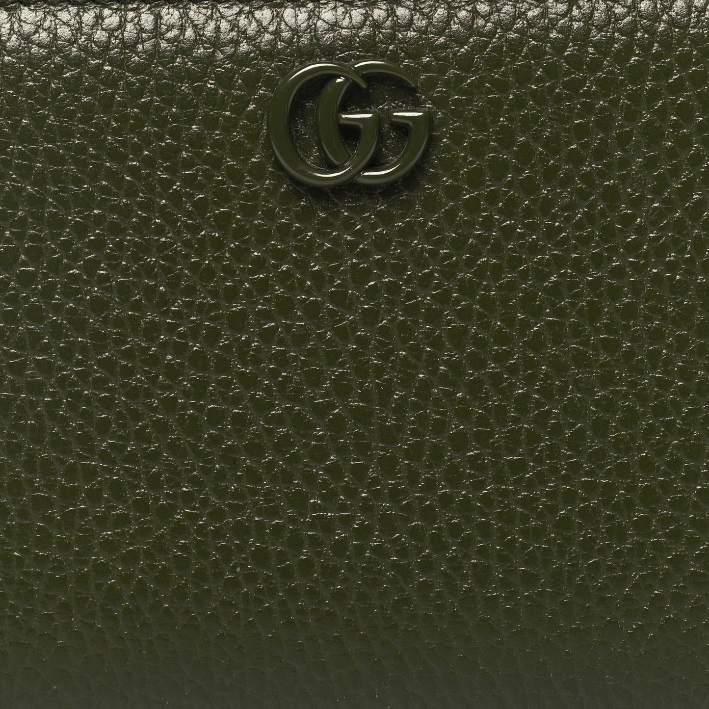 Dollar Calfskin Monochrome GG Marmont Zip Around Wallet Military Wood