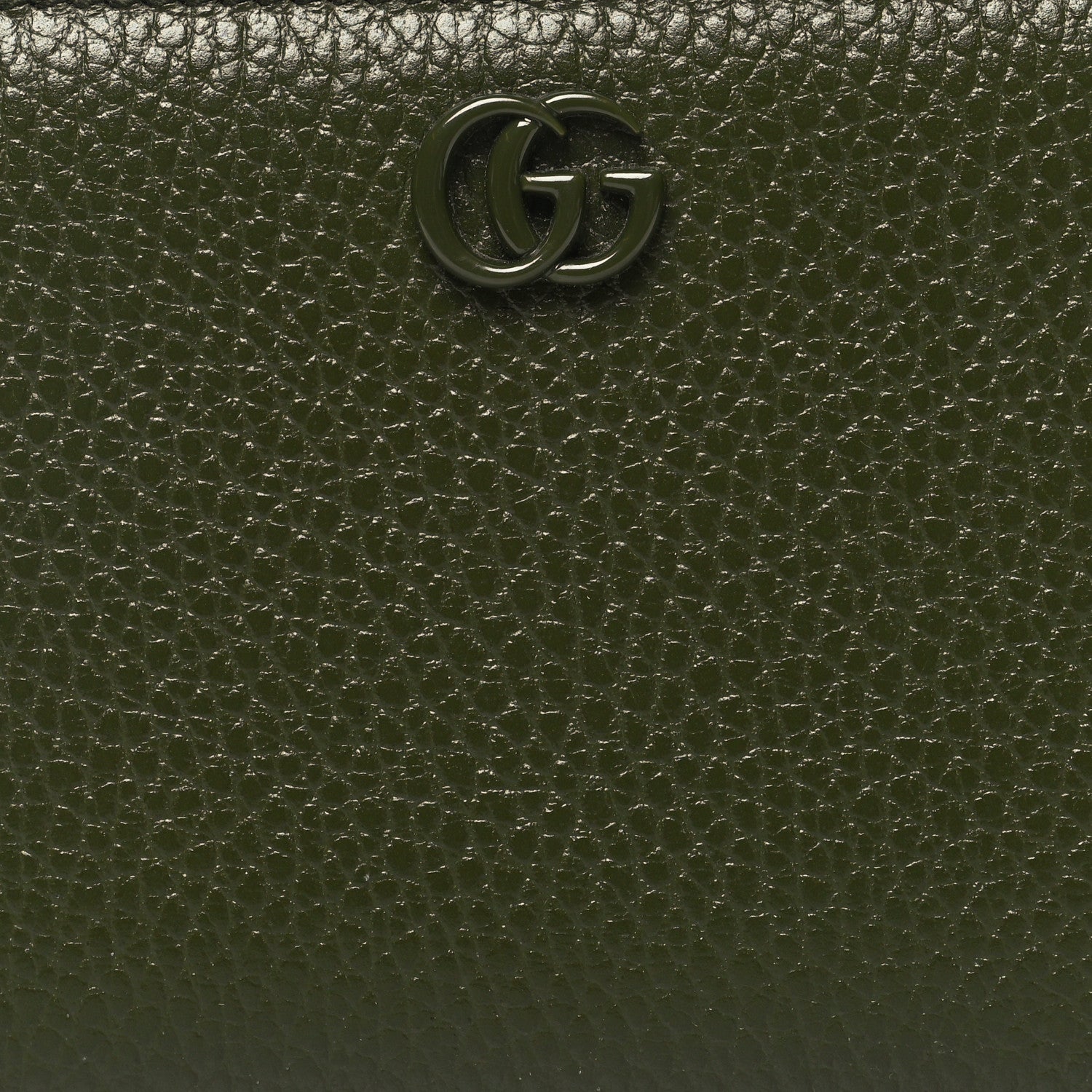 Gucci Dollar Calfskin Monochrome GG Marmont Zip Around Wallet Military Wood 8 of 9