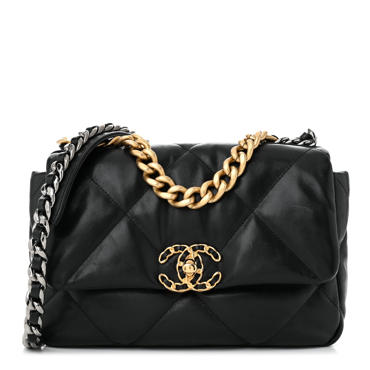 Chanel Goatskin Quilted Medium Chanel 19 Flap Black 1 of 11