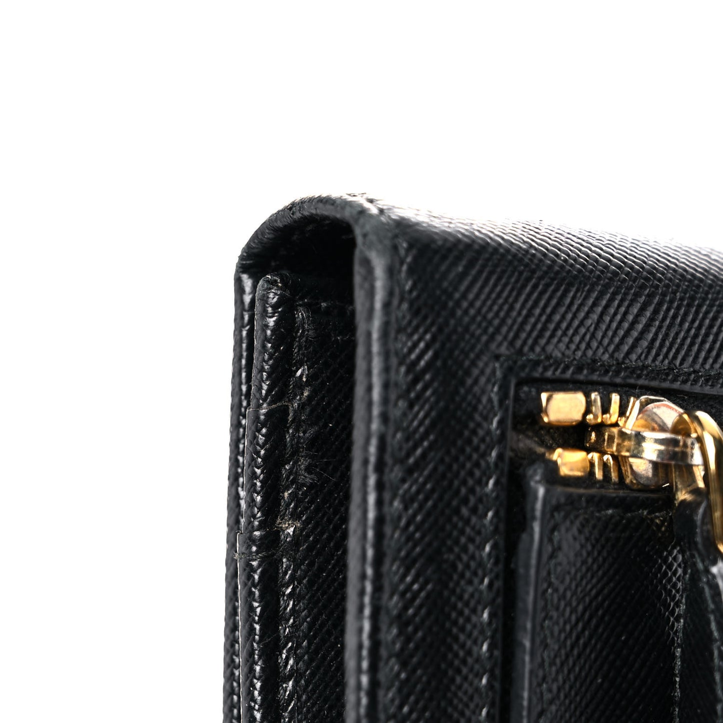 Saffiano Metal Continental Flap Wallet Black
