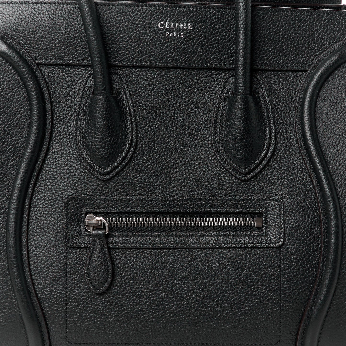 Drummed Calfskin Micro Luggage Black
