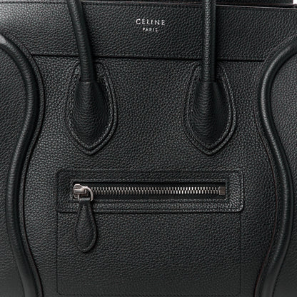 Celine Drummed Calfskin Micro Luggage Black 7 of 11