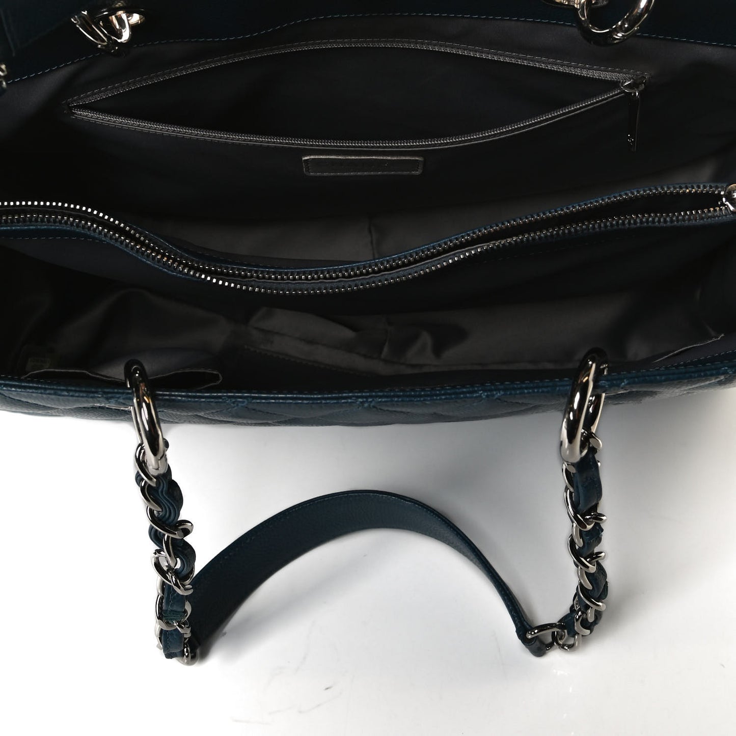 Caviar Quilted XL Grand Shopping Tote GST Navy Blue