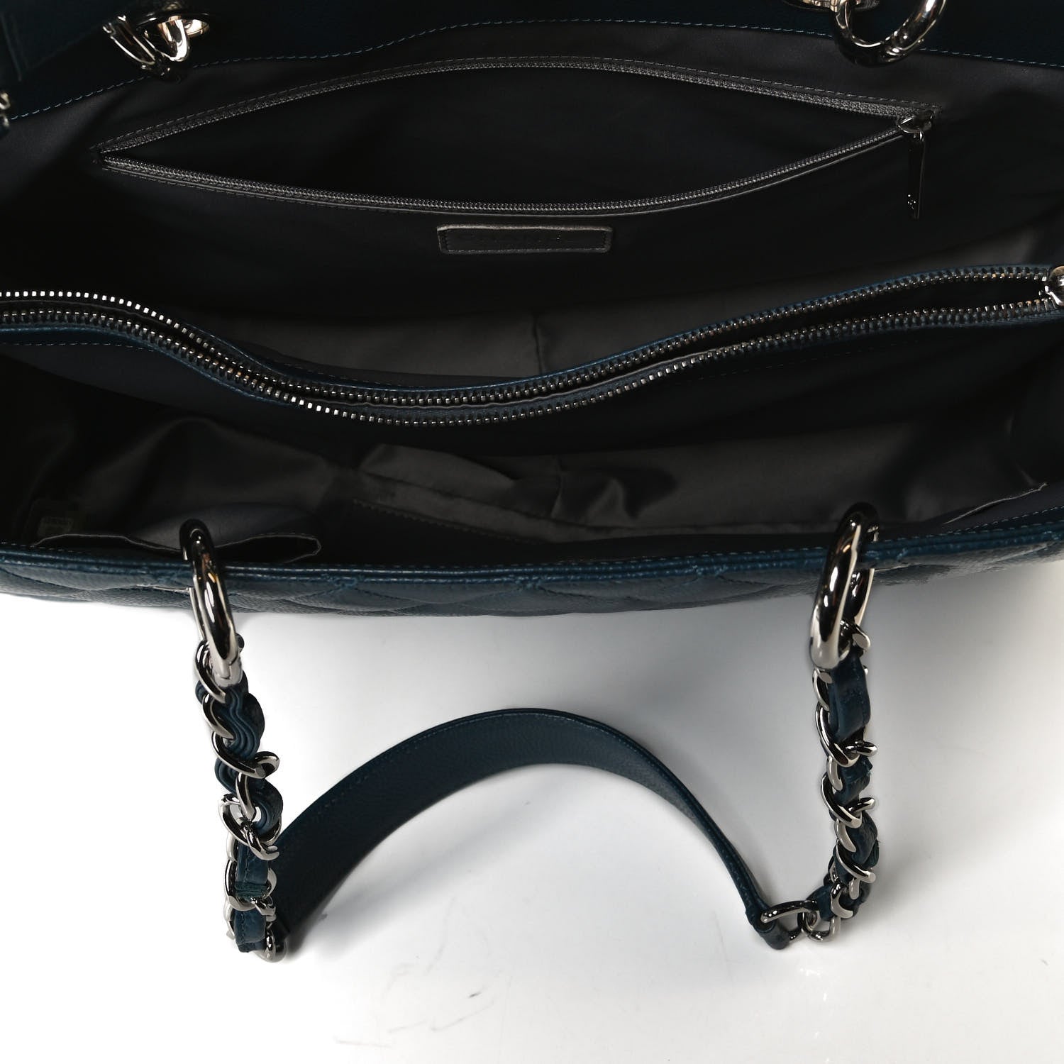 Chanel Caviar Quilted XL Grand Shopping Tote GST Navy Blue 4 of 12