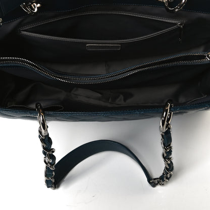 Chanel Caviar Quilted XL Grand Shopping Tote GST Navy Blue 4 of 12