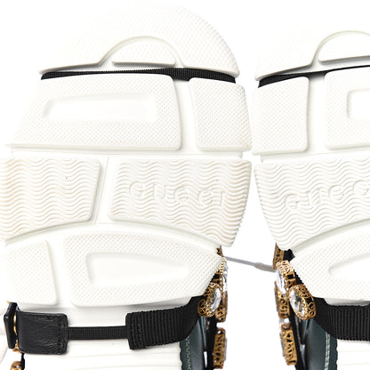 Gucci X SEGA Metallic Calfskin Removable Crystals Womens Flashtrek Sneakers 38 Lago Loess Silver 7 of 10