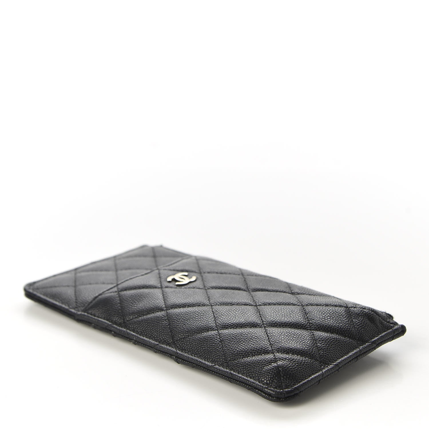 Chanel Caviar Quilted Classic Flat Wallet Pouch Black 3 of 9