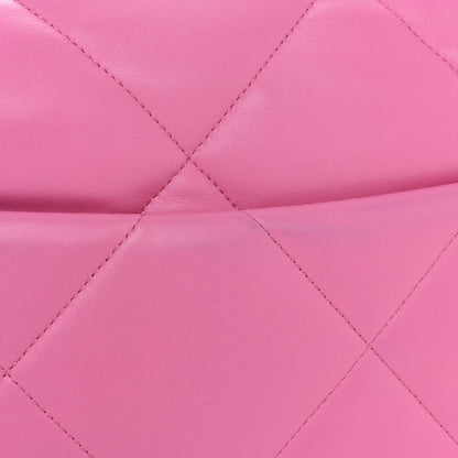 Chanel Lambskin Quilted Large Chanel 19 Flap Neon Pink 13 of 13