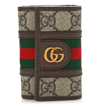 Gucci GG Supreme Monogram Web Ophidia 6 Key Holder Case Beige New Acero 1 of 9