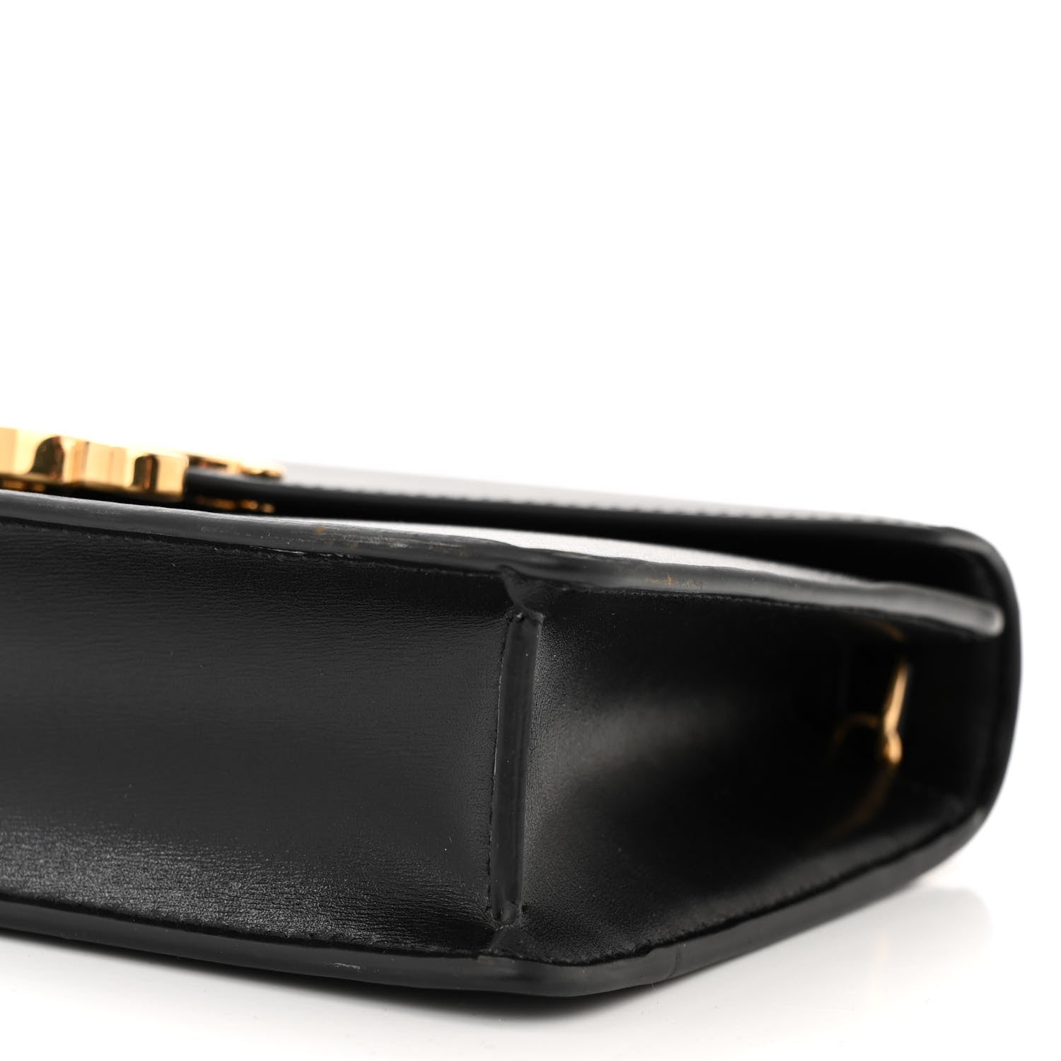 Celine Shiny Calfskin Triomphe Margo Wallet on Chain Black 10 of 10