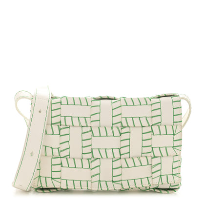 Bottega Veneta Lambskin Maxi Intreccio Overlock Stitched Cassette Crossbody Bag White Parakeet 1 of 11