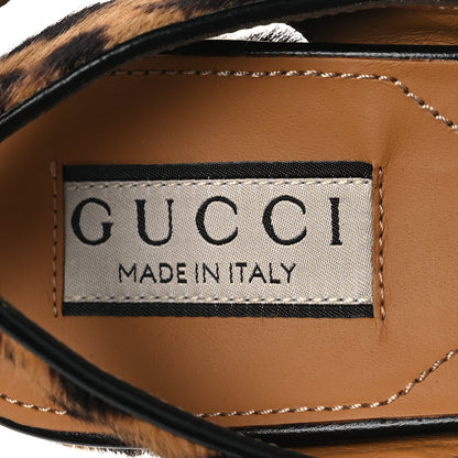 Gucci Calf Hair Leopard Print Horsebit 25/60mm Platform Sandals 38.5 Hazelnut Black 9 of 11