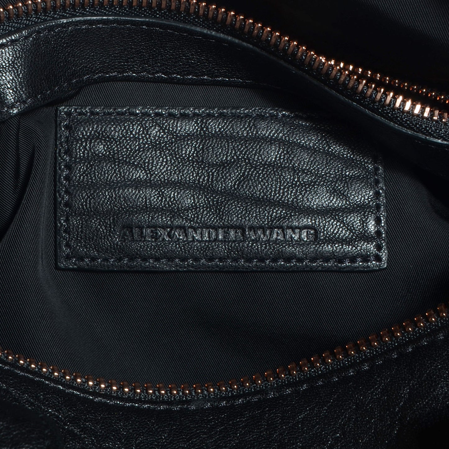 Pebbled Leather Rocco Black with Rose Gold Hardware