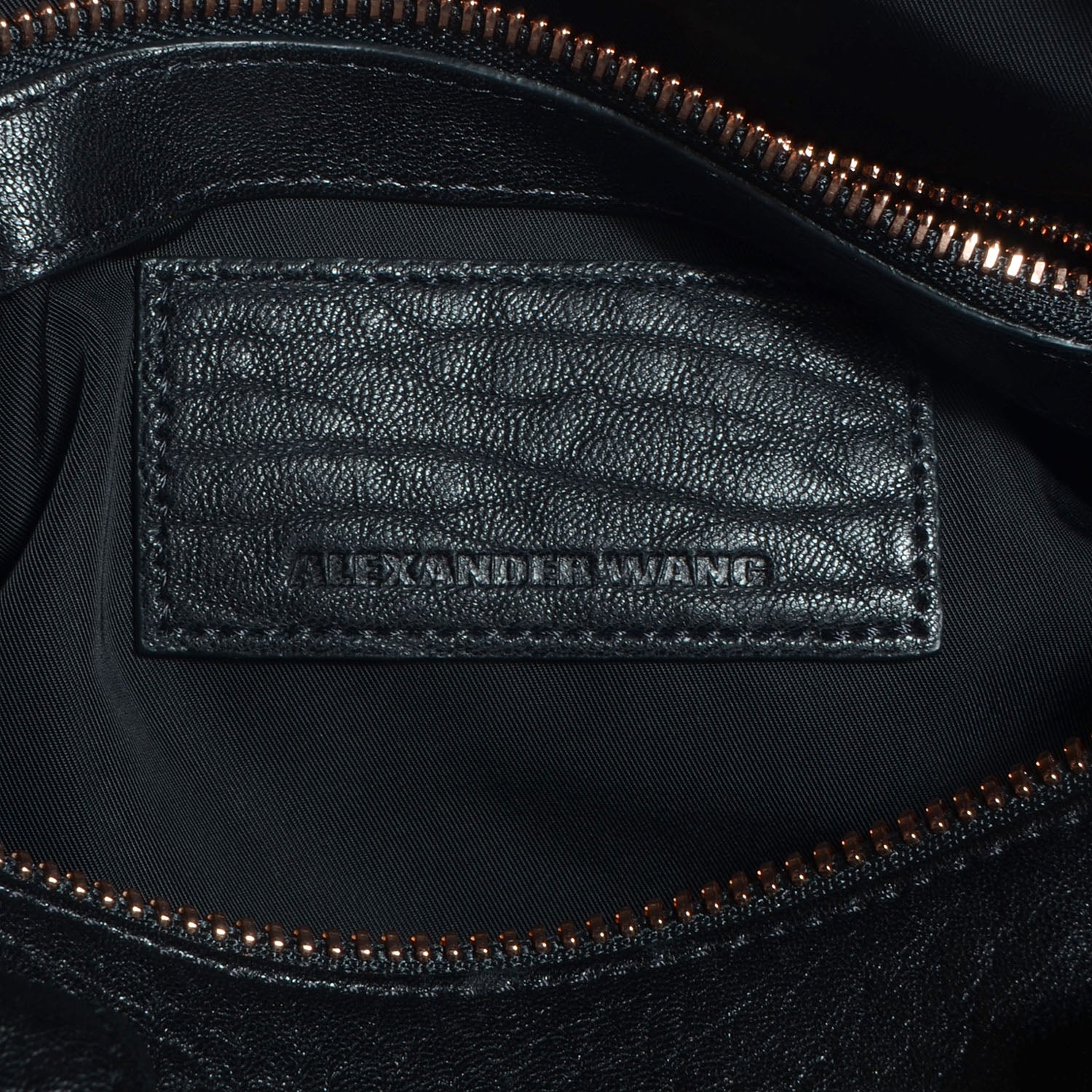 Alexander Wang Pebbled Leather Rocco Black with Rose Gold Hardware 6 of 7