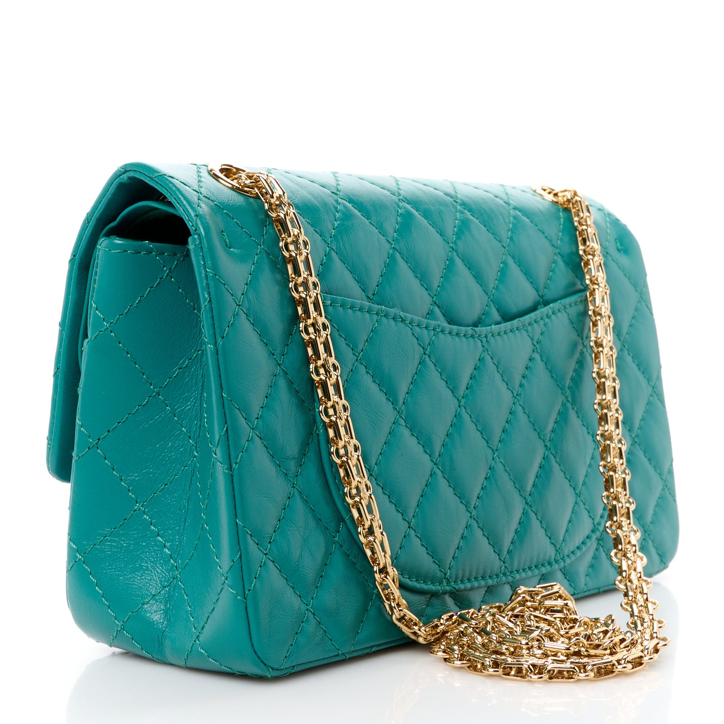 Aged Calfskin Quilted 2.55 Reissue 225 Flap Green