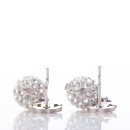 Chanel Crystal CC Drop Earrings White Silver 3 of 4