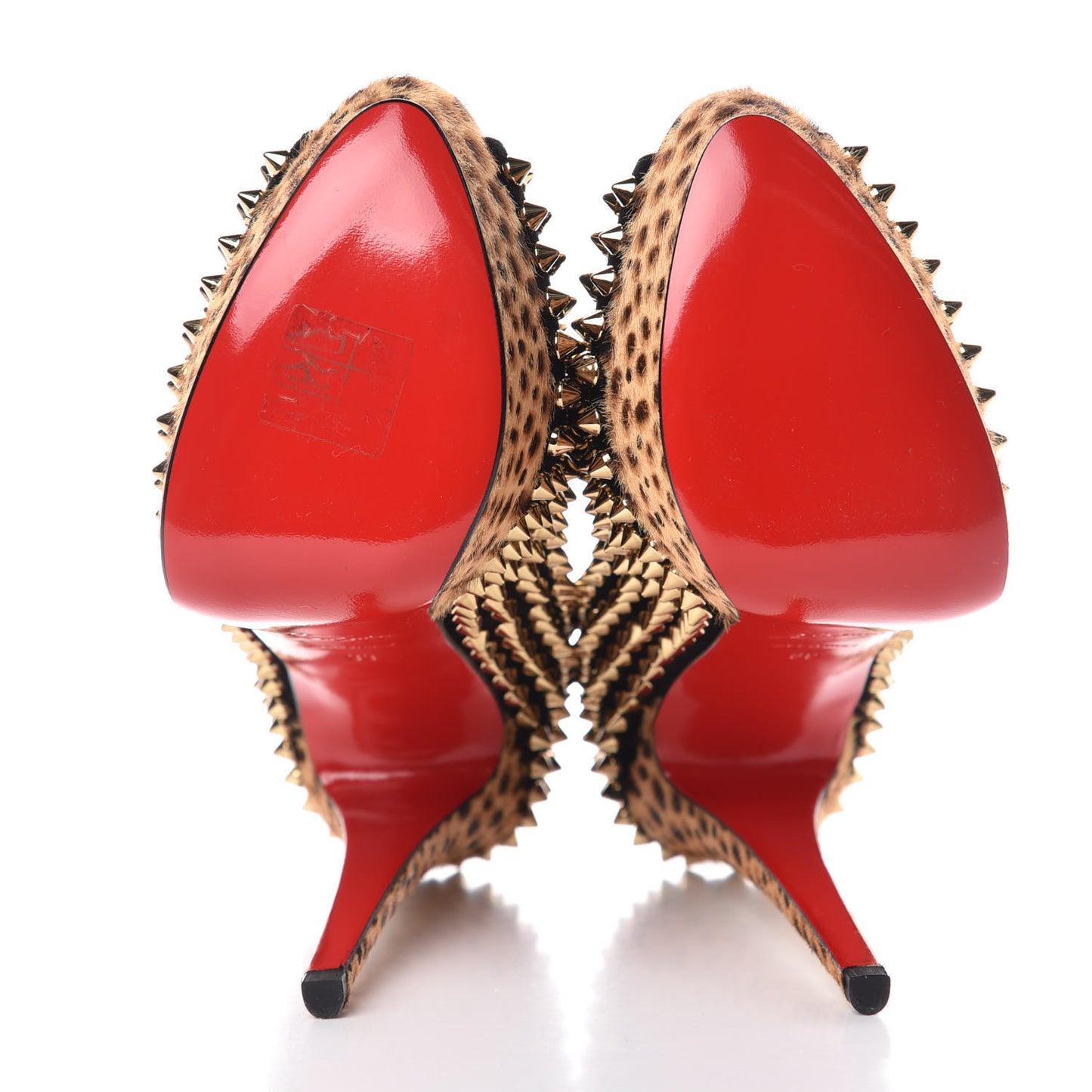 Veau Velours Calf Hair Leopard Lady Peep Spikes 150 Pumps 38 Black Bronze