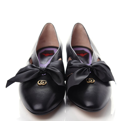 Gucci Malaga Kid Bow Berith Low Heel Pumps 39 Black 5 of 12