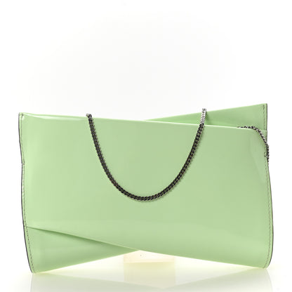 Christian Louboutin Patent Psychic Loubitwist Clutch Studio Green 1 of 9