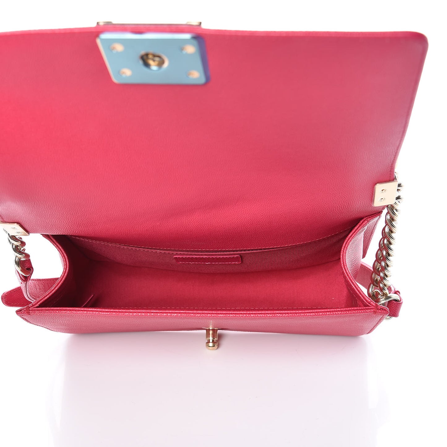 Caviar Quilted Medium Boy Flap Fuchsia